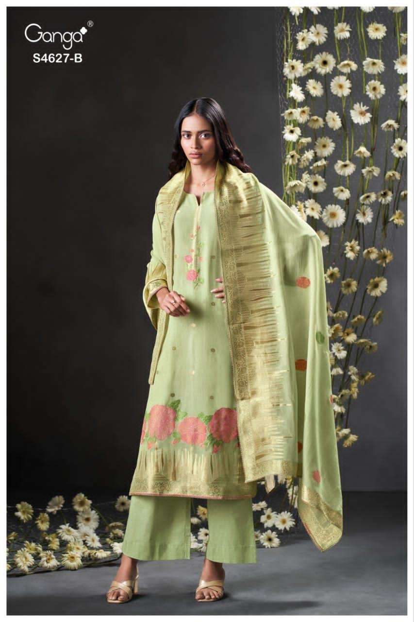 Ganga Fashion Rilara 4627 Viscose Mul Embroidered Dress Material - Amrah Wholesale