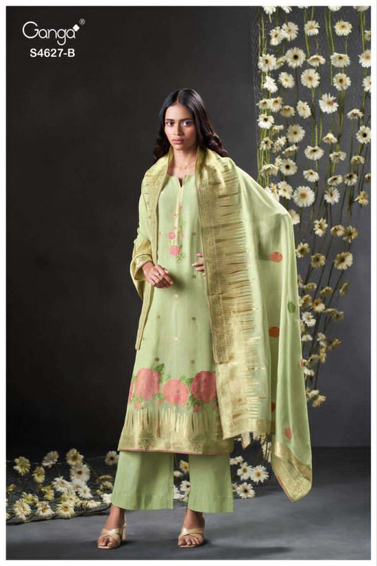 Ganga Fashion Rilara 4627 Viscose Mul Embroidered Dress Material - Amrah Wholesale