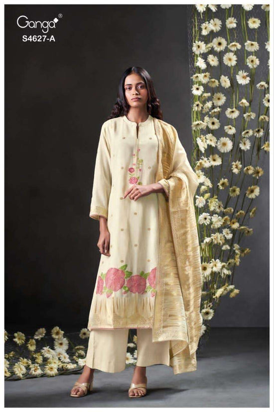 Ganga Fashion Rilara 4627 Viscose Mul Embroidered Dress Material - Amrah Wholesale