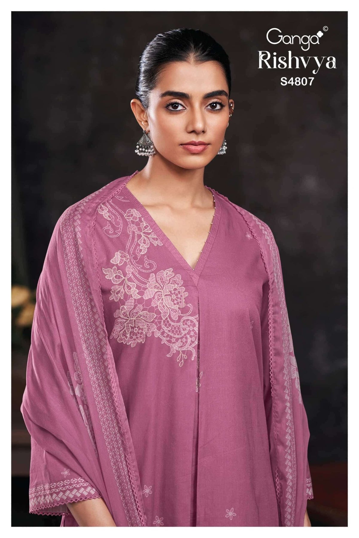 Ganga Fashion Rishvya 4807 Premium Cotton Dress Material - Amrah Wholesale
