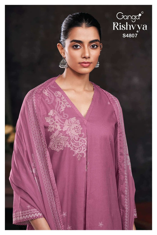 Ganga Fashion Rishvya 4807 Premium Cotton Dress Material - Amrah Wholesale