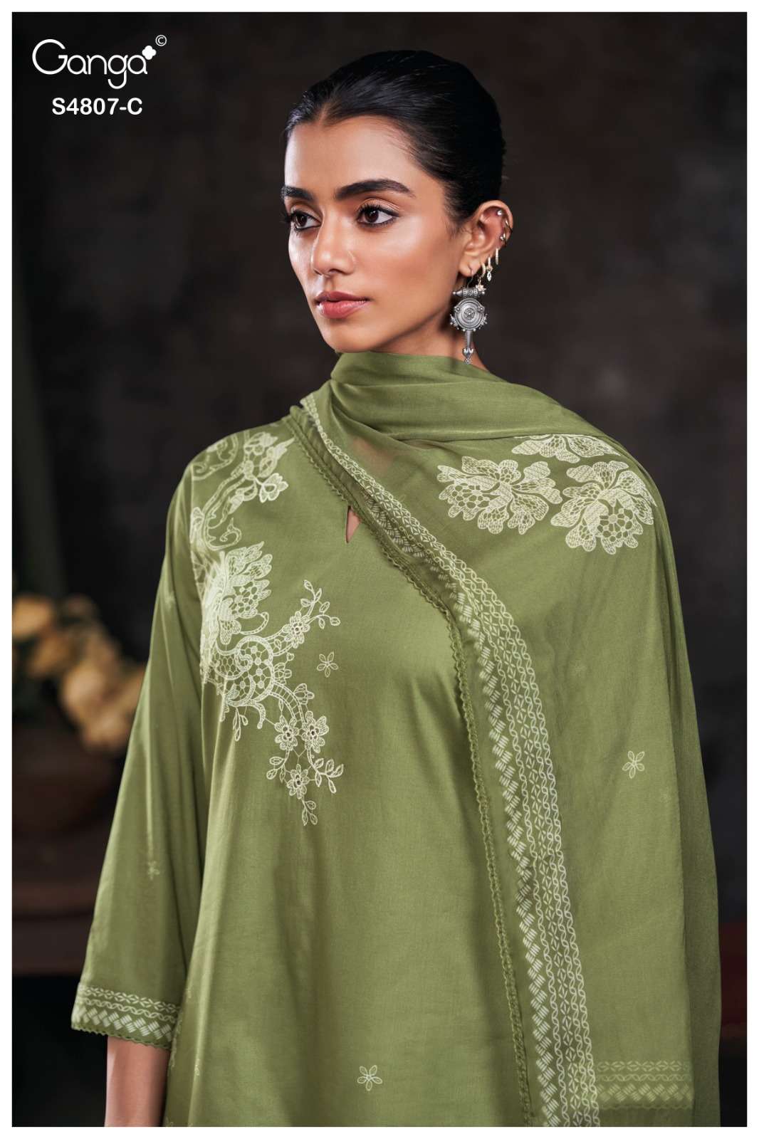 Ganga Fashion Rishvya 4807 Premium Cotton Dress Material - Amrah Wholesale
