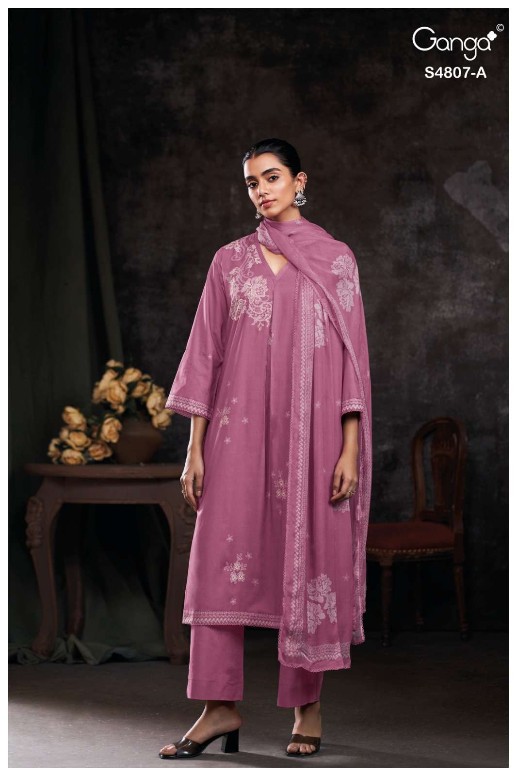 Ganga Fashion Rishvya 4807 Premium Cotton Dress Material - Amrah Wholesale