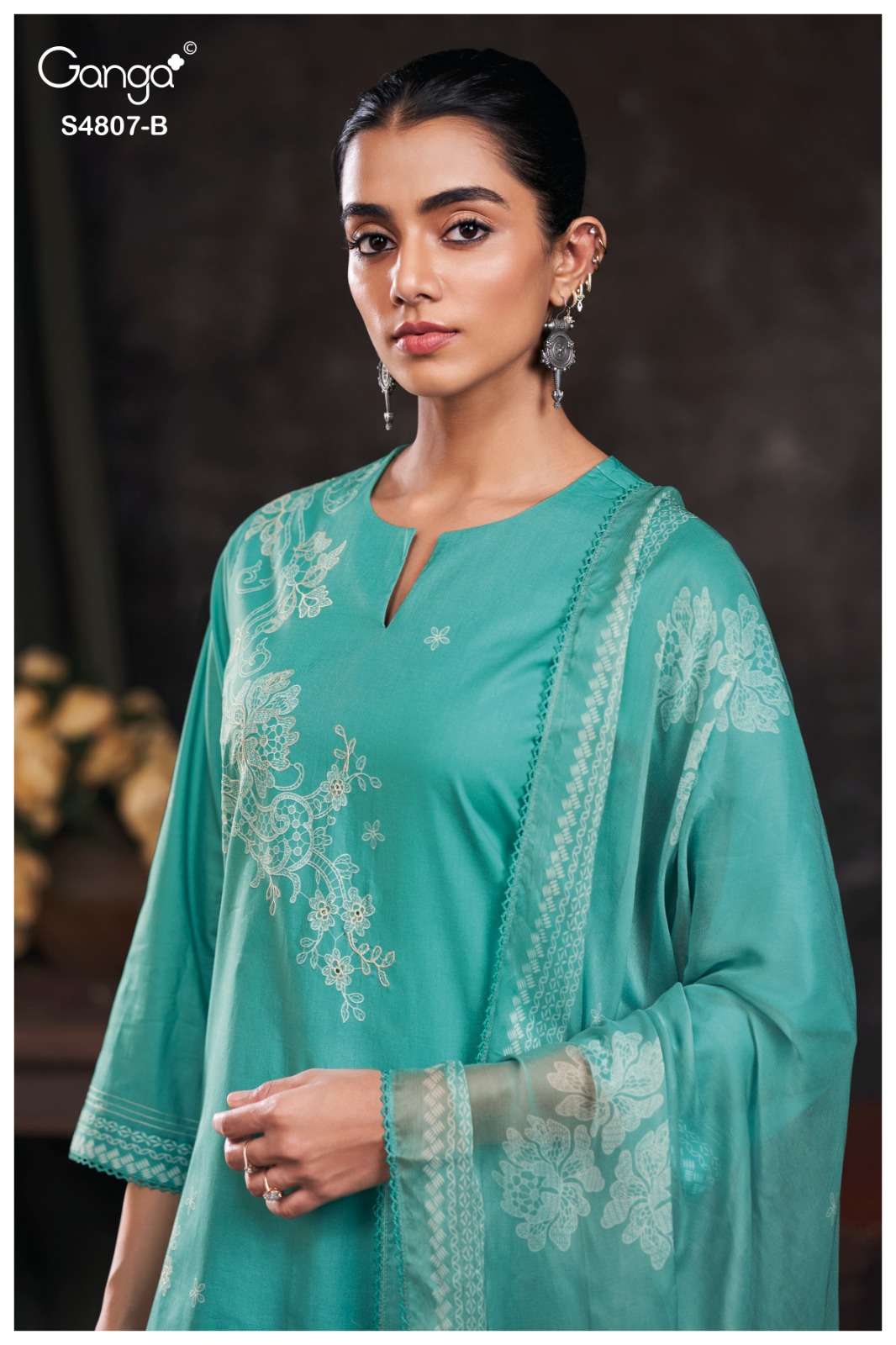 Ganga Fashion Rishvya 4807 Premium Cotton Dress Material - Amrah Wholesale