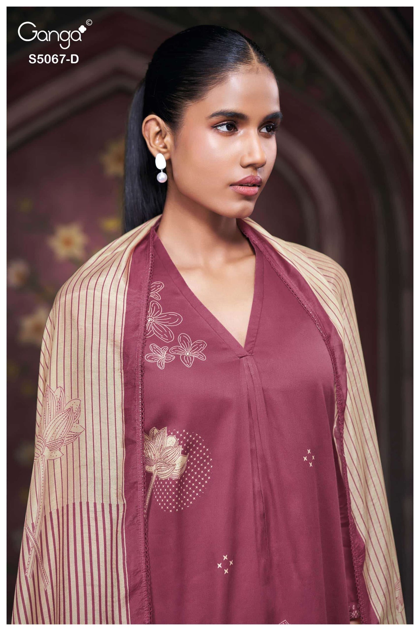 Ganga Fashion Riviera 5067 Premium Cotton Satin Embroidered Dress Material