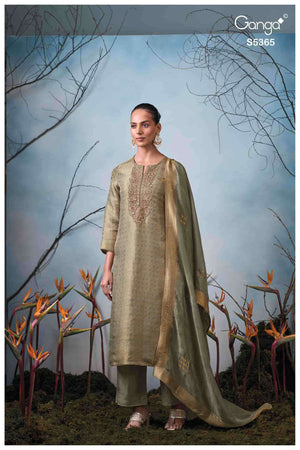 Ganga Fashion Rivisa 5365 Tanchui Silk Jacquard Dress Material
