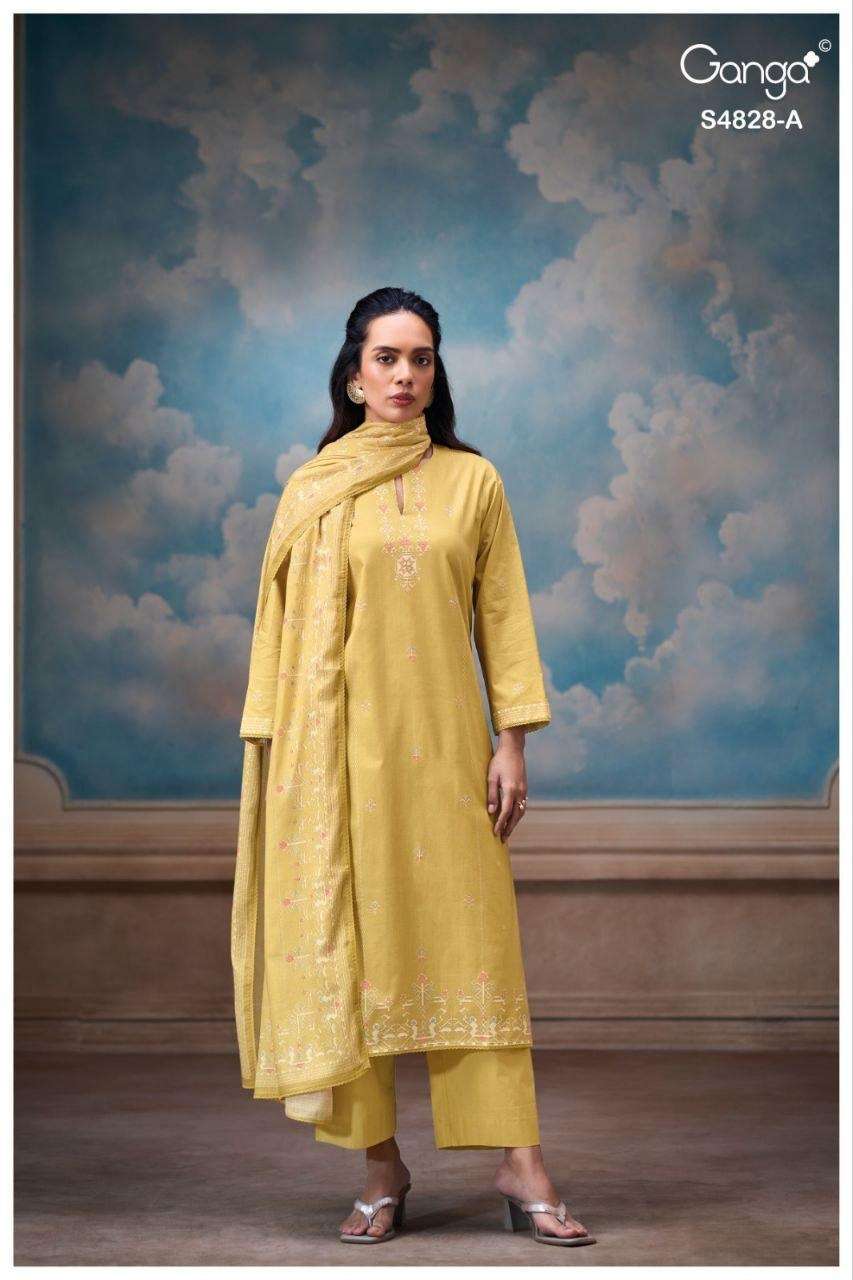 Ganga Fashion Riyanshi 4828 Premium Cotton Dress Material - Amrah Wholesale