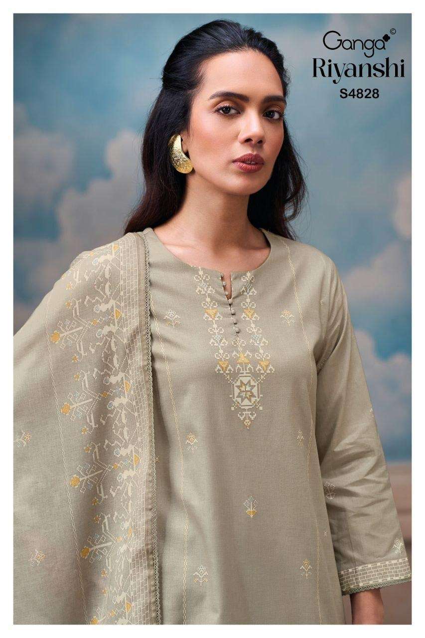 Ganga Fashion Riyanshi 4828 Premium Cotton Dress Material - Amrah Wholesale