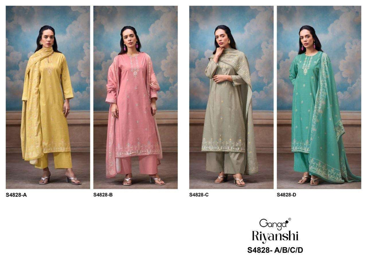 Ganga Fashion Riyanshi 4828 Premium Cotton Dress Material - Amrah Wholesale