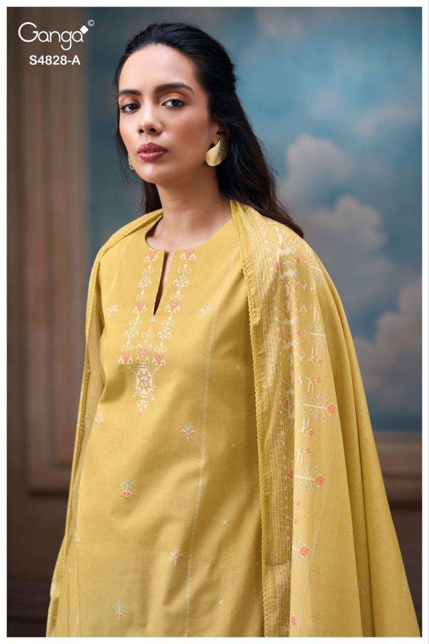 Ganga Fashion Riyanshi 4828 Premium Cotton Dress Material - Amrah Wholesale