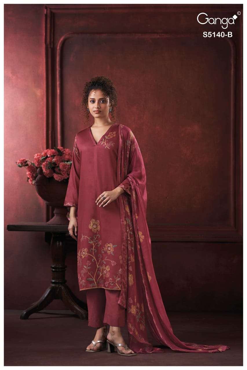 Ganga Fashion Romina 5140 Premium Cotton Satin Dress Material