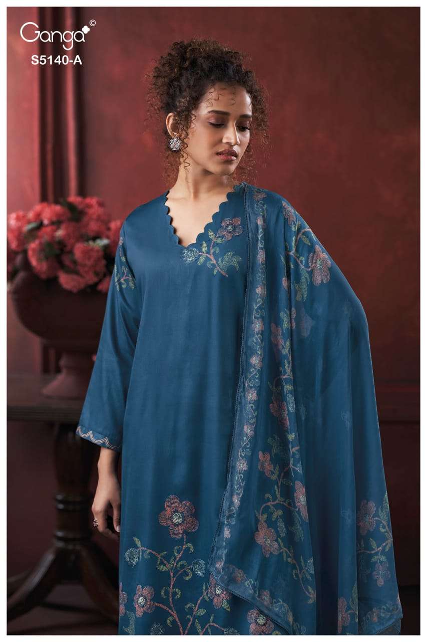 Ganga Fashion Romina 5140 Premium Cotton Satin Dress Material