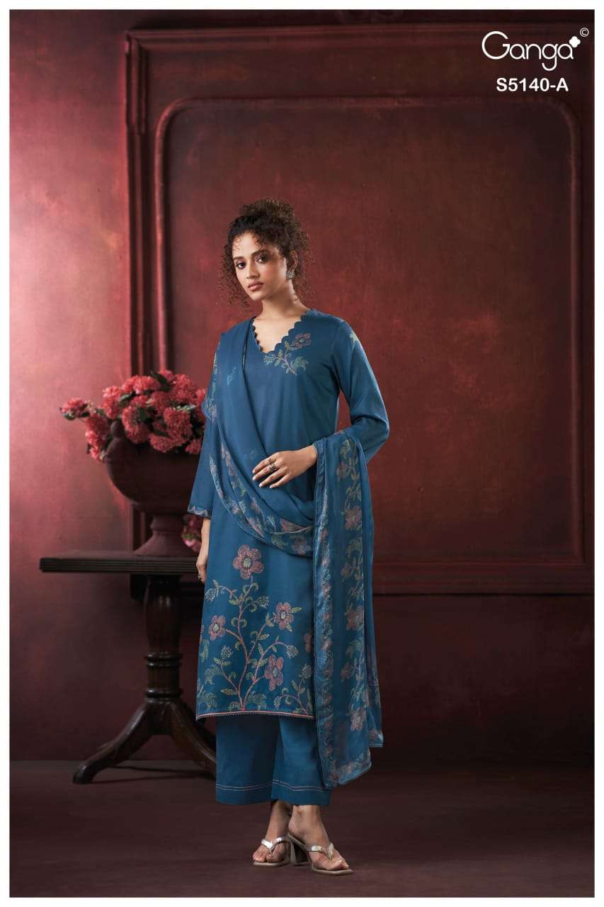 Ganga Fashion Romina 5140 Premium Cotton Satin Dress Material