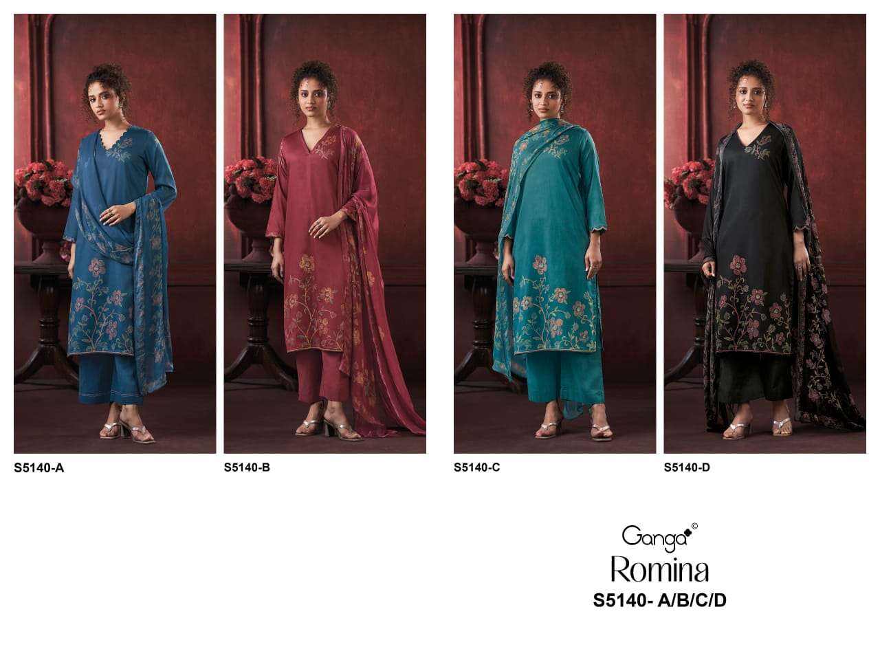 Ganga Fashion Romina 5140 Premium Cotton Satin Dress Material