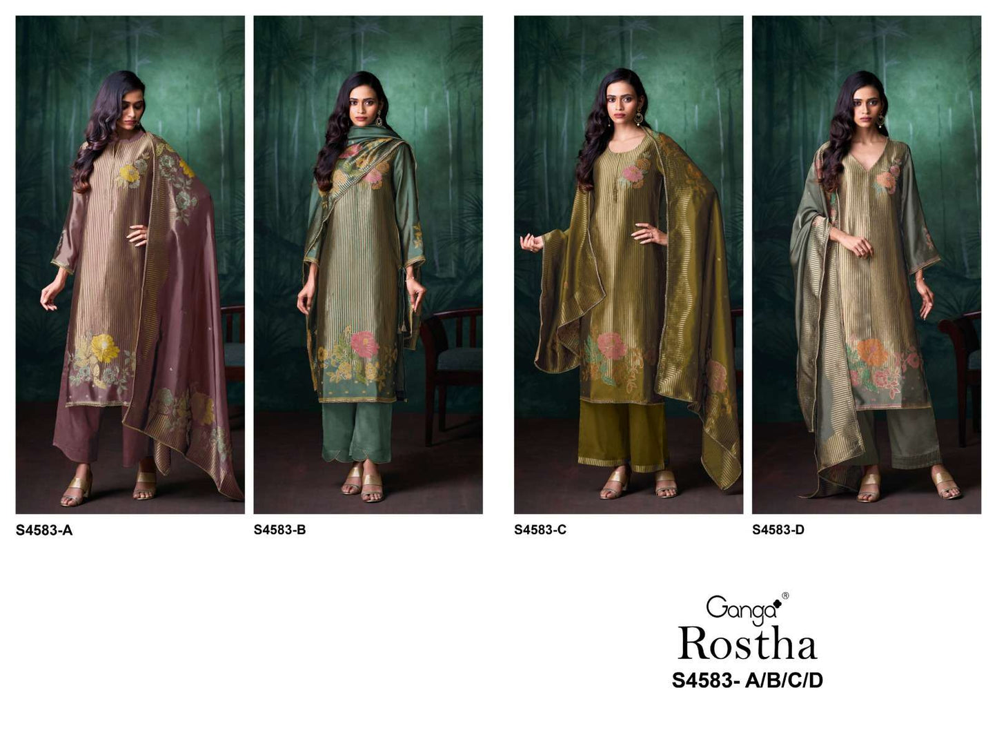 Ganga Fashion Rostha 4583 Pure Viscose Woven Silk Jacquard Designer Dress Material