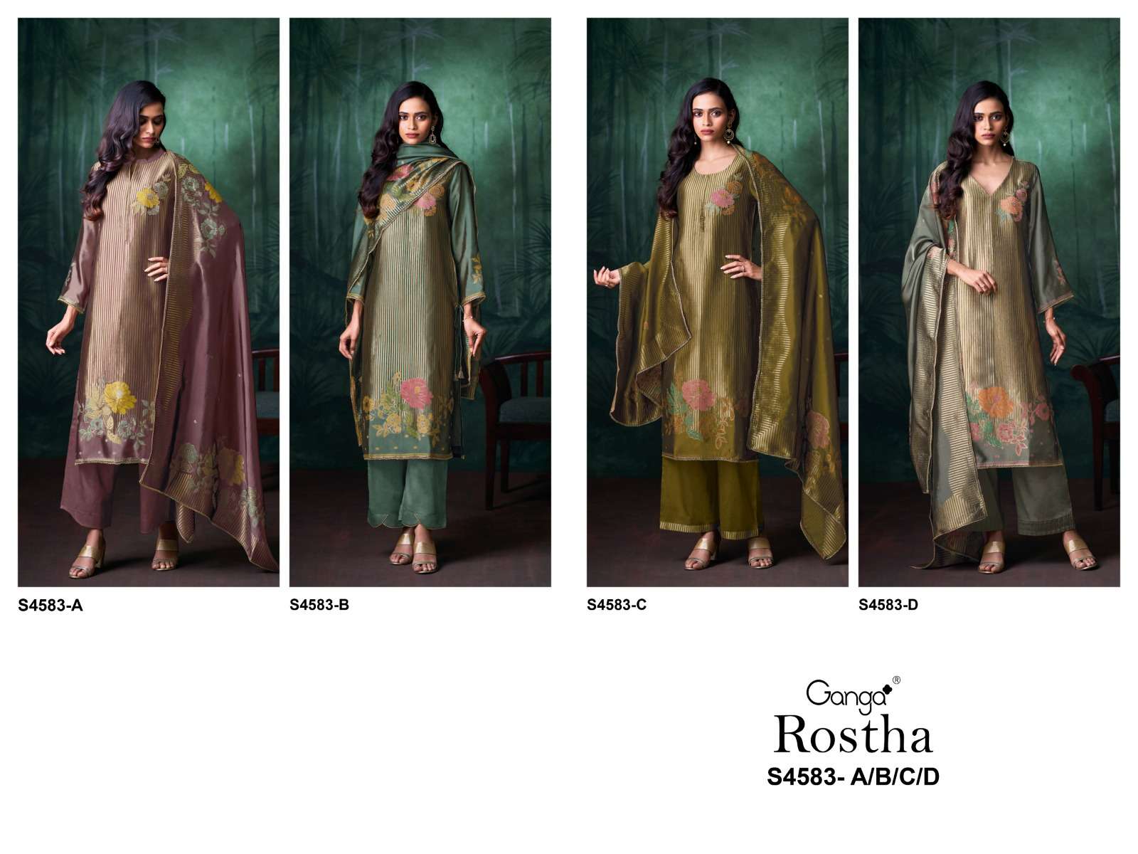 Ganga Fashion Rostha 4583 Pure Viscose Woven Silk Jacquard Designer Dress Material