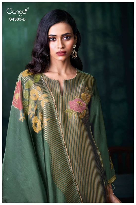 Ganga Fashion Rostha 4583 Pure Viscose Woven Silk Jacquard Designer Dress Material