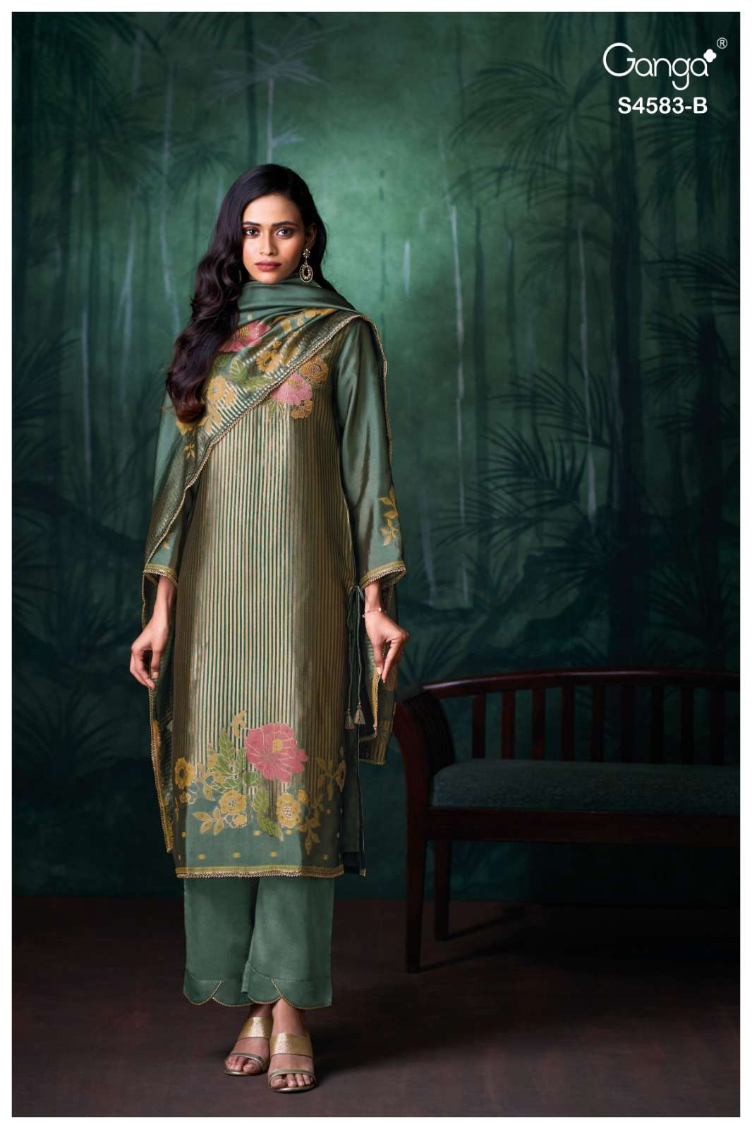 Ganga Fashion Rostha 4583 Pure Viscose Woven Silk Jacquard Designer Dress Material