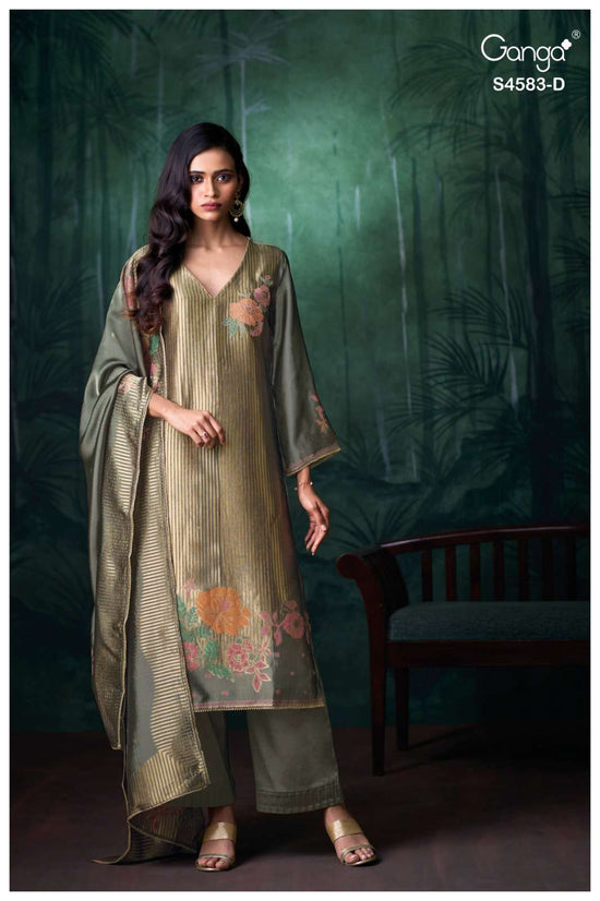 Ganga Fashion Rostha 4583 Pure Viscose Woven Silk Jacquard Designer Dress Material