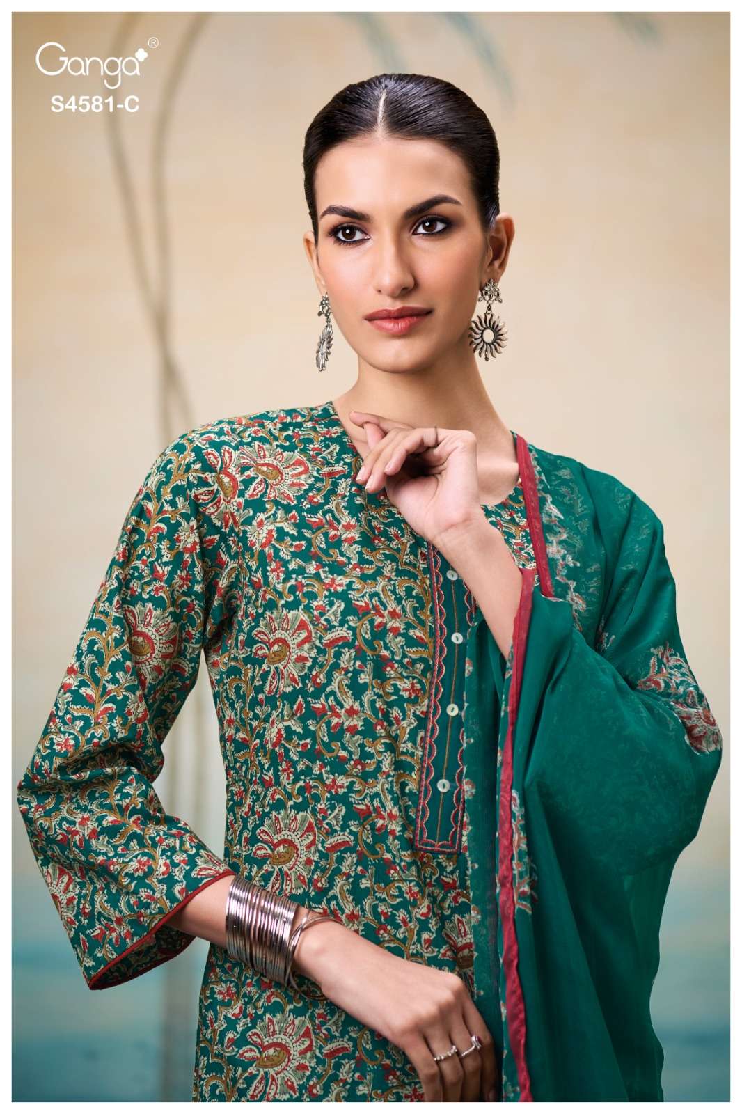 Ganga Fashion Ruby 4518 Premium Cotton Dress Material - Amrah Wholesale