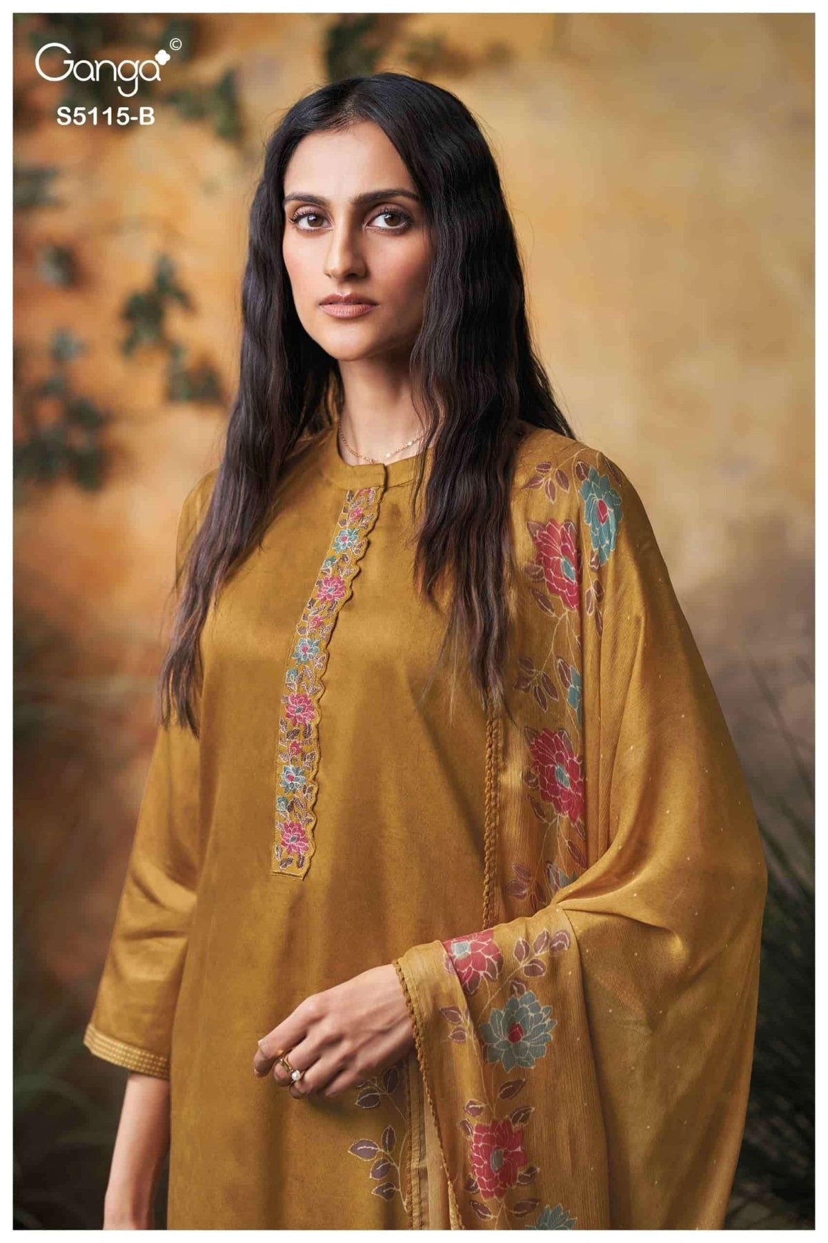 Ganga Fashion Saiba 5115 Cotton Satin Dress Material - Amrah Wholesale