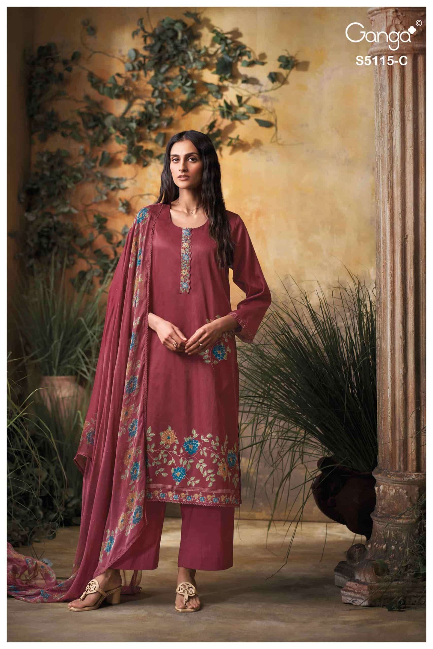 Ganga Fashion Saiba 5115 Cotton Satin Dress Material