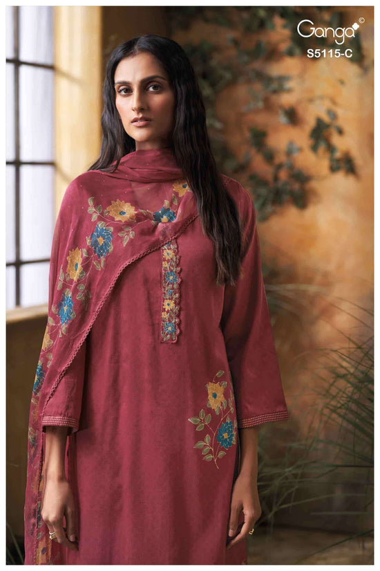 Ganga Fashion Saiba 5115 Cotton Satin Dress Material