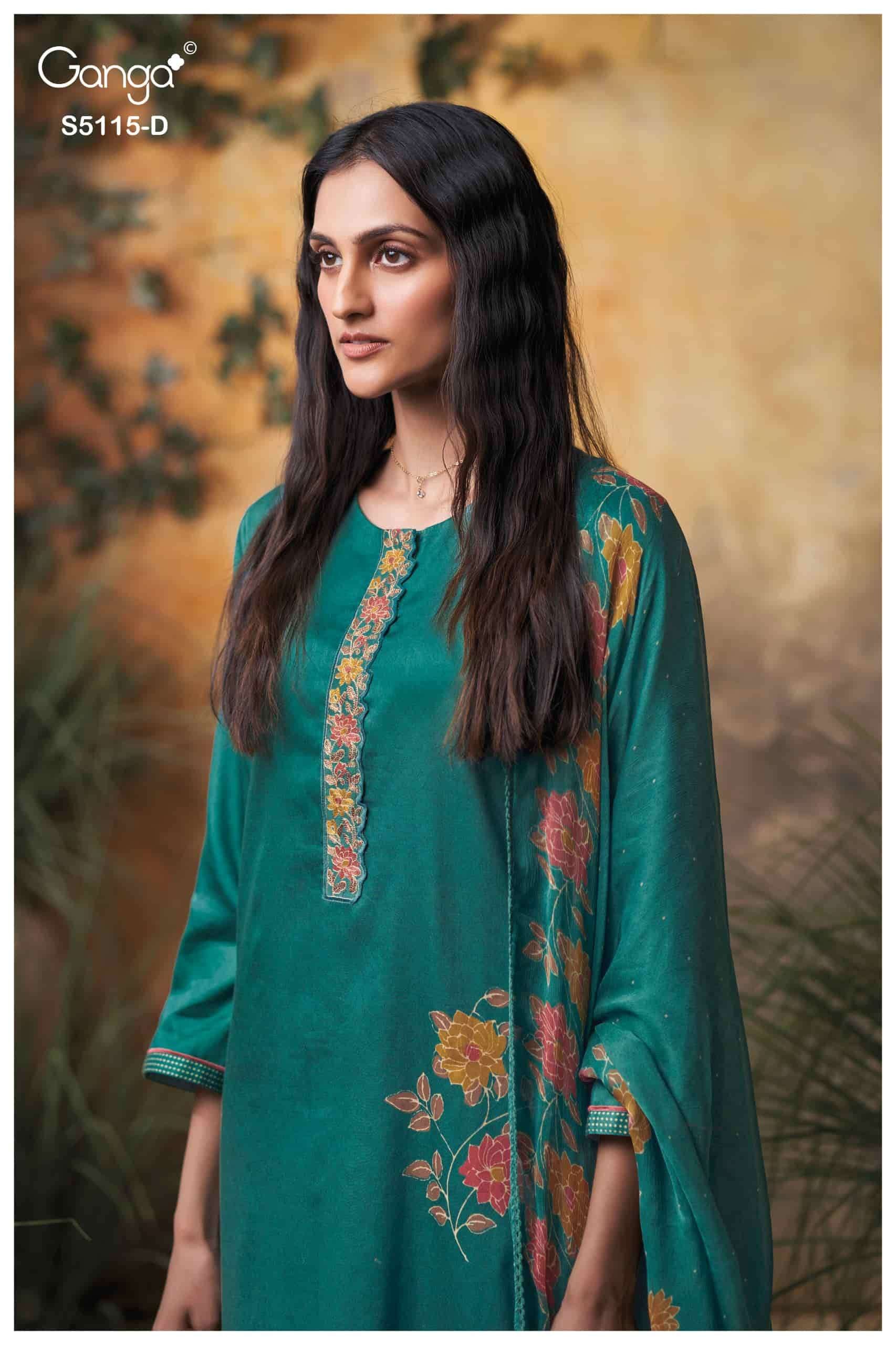 Ganga Fashion Saiba 5115 Cotton Satin Dress Material