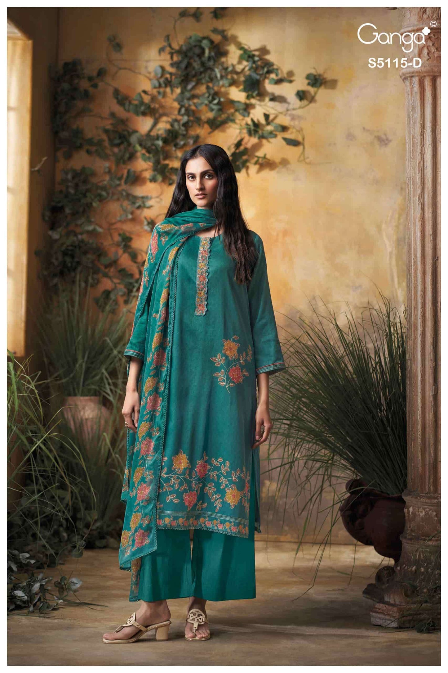 Ganga Fashion Saiba 5115 Cotton Satin Dress Material