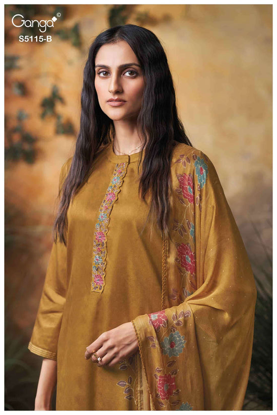 Ganga Fashion Saiba 5115 Cotton Satin Dress Material