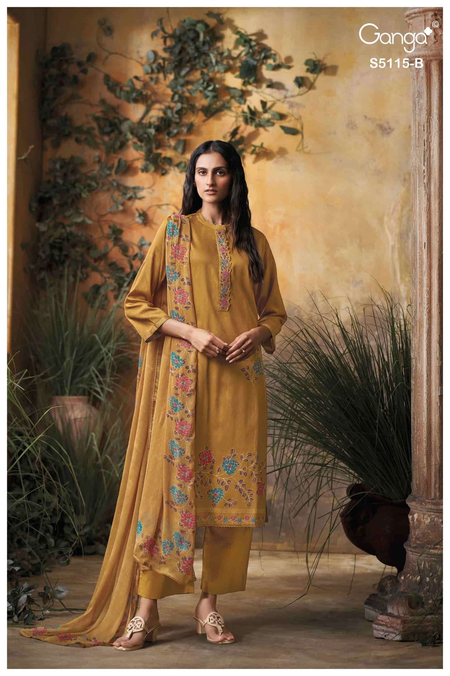 Ganga Fashion Saiba 5115 Cotton Satin Dress Material