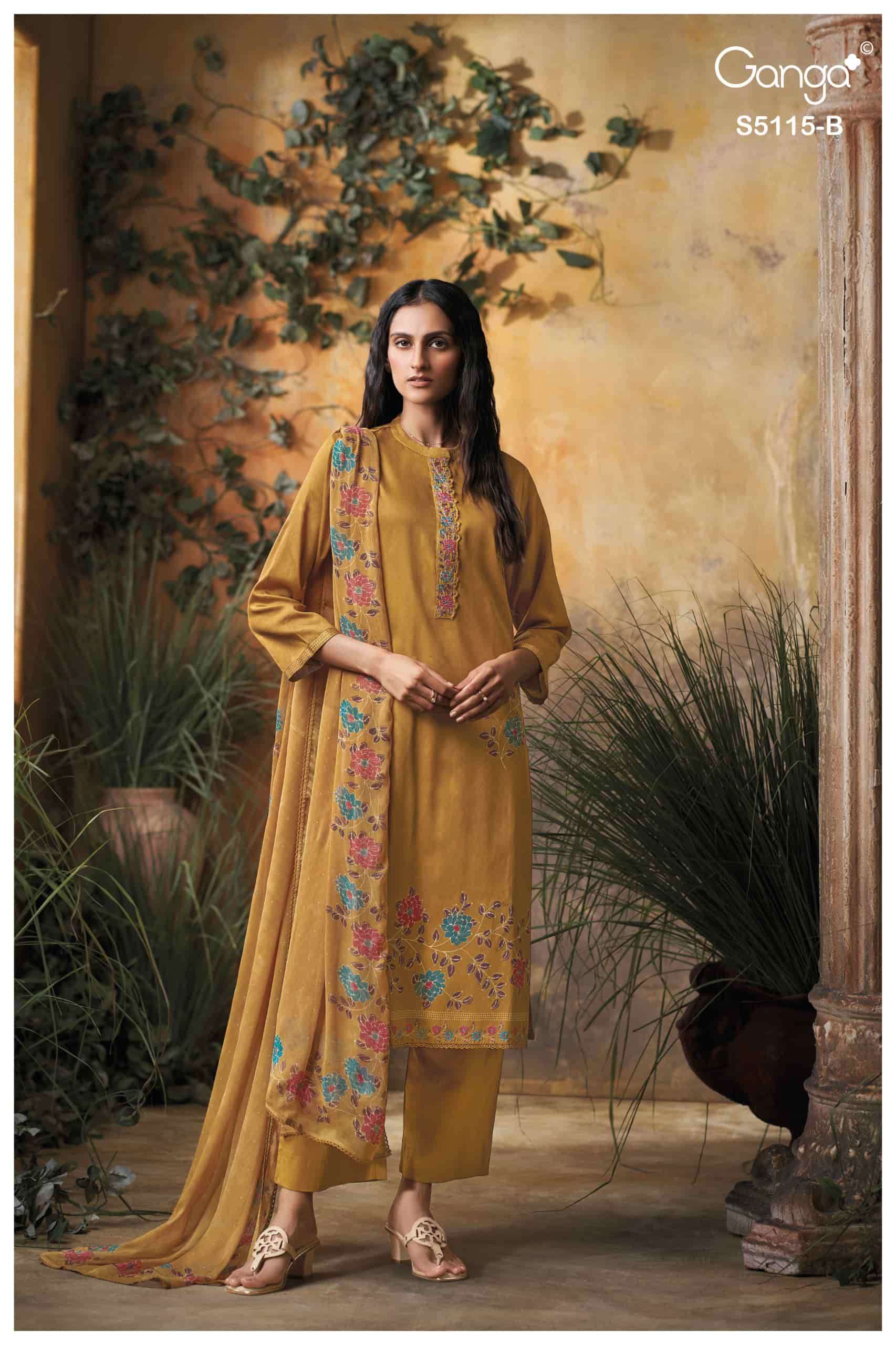 Ganga Fashion Saiba 5115 Cotton Satin Dress Material