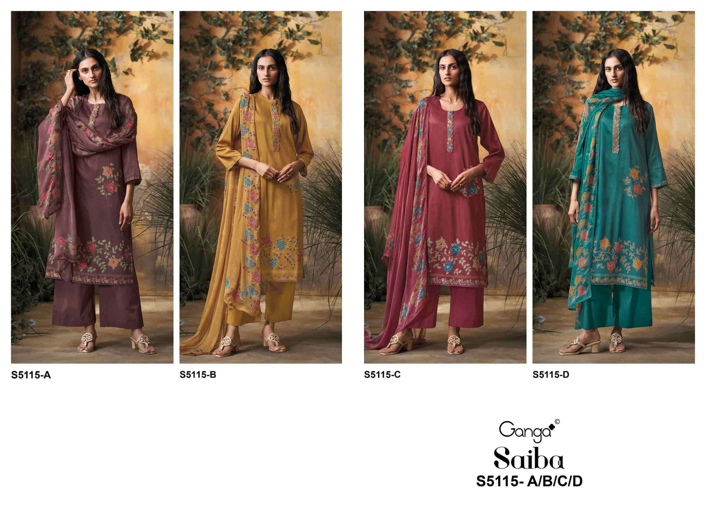 Ganga Fashion Saiba 5115 Cotton Satin Dress Material