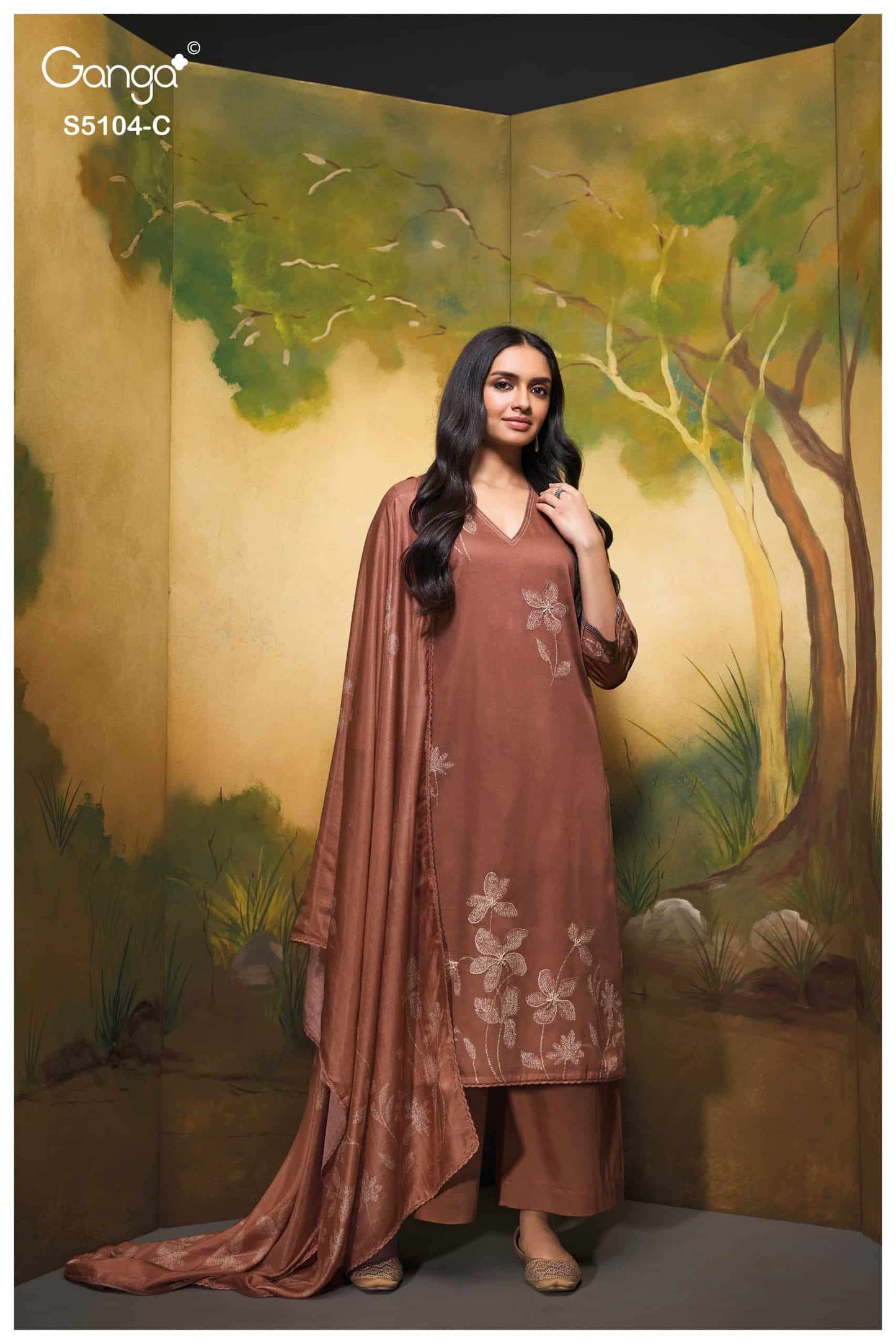 Ganga Fashion Saidnya 5104 Fancy Cotton Satin Dress Material