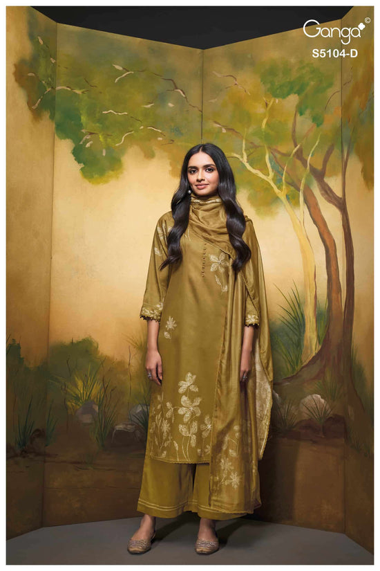 Ganga Fashion Saidnya 5104 Fancy Cotton Satin Dress Material
