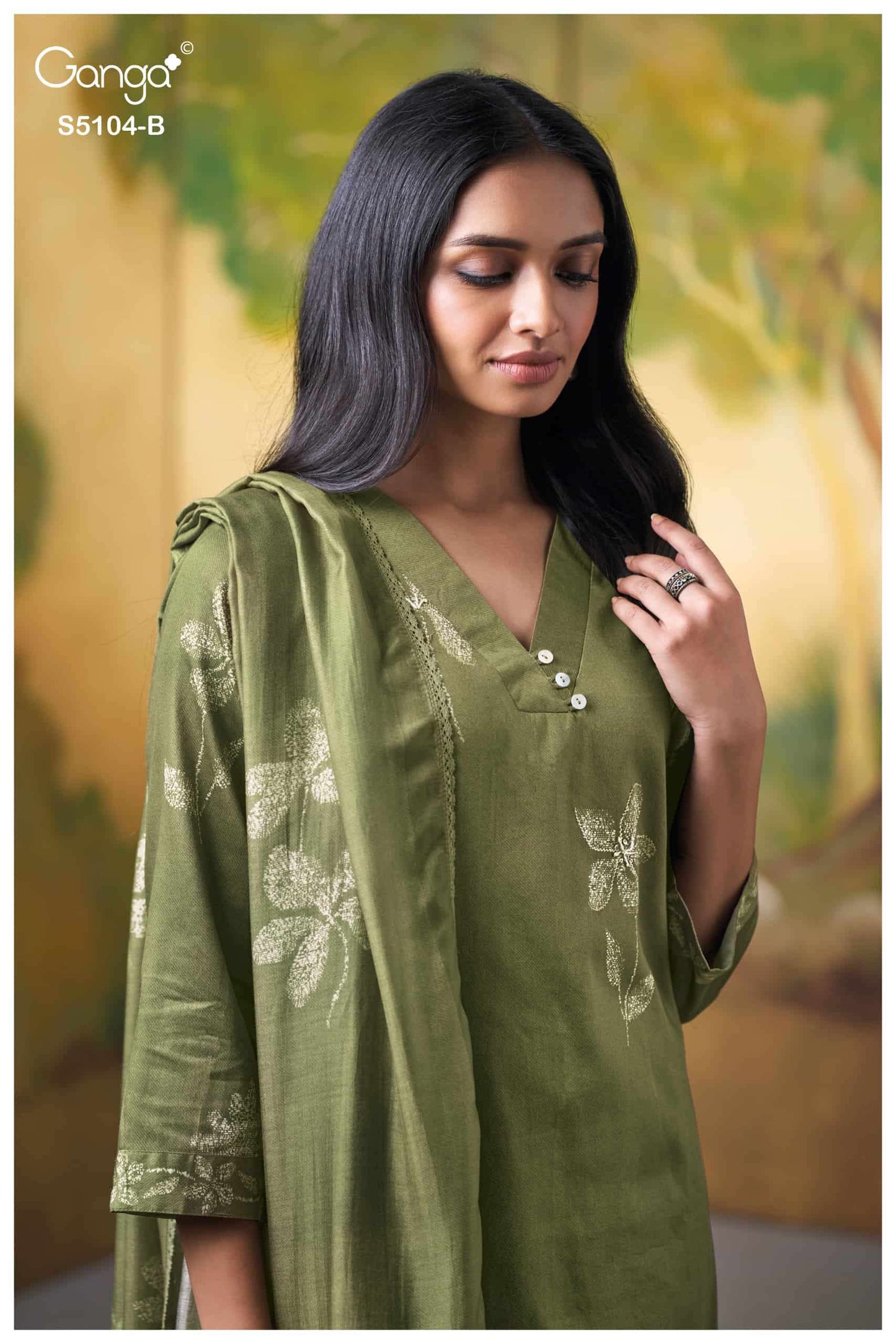 Ganga Fashion Saidnya 5104 Fancy Cotton Satin Dress Material