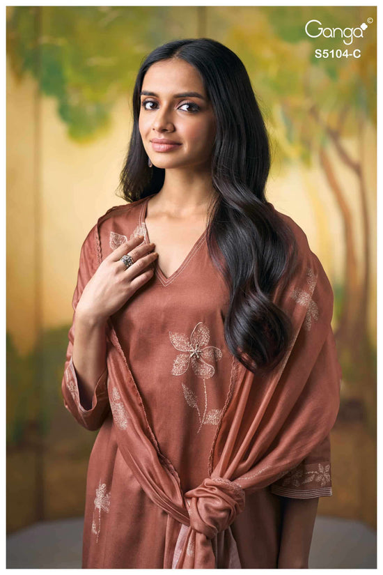 Ganga Fashion Saidnya 5104 Fancy Cotton Satin Dress Material