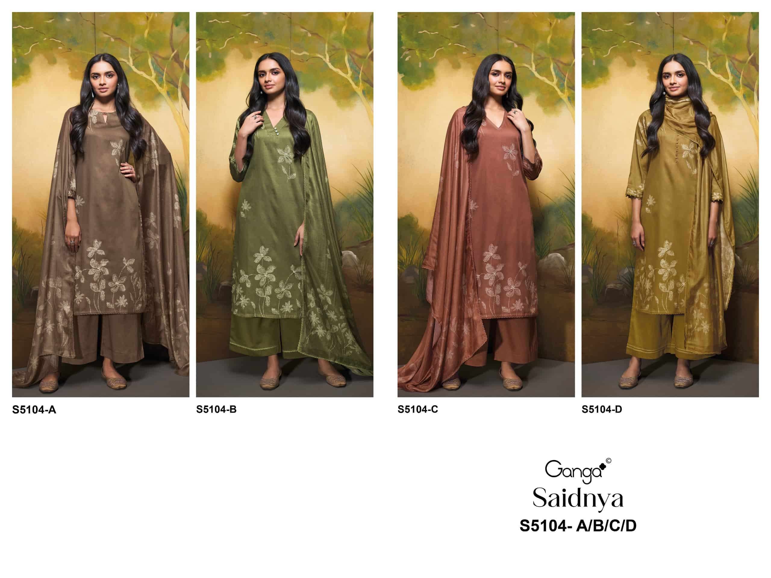 Ganga Fashion Saidnya 5104 Fancy Cotton Satin Dress Material