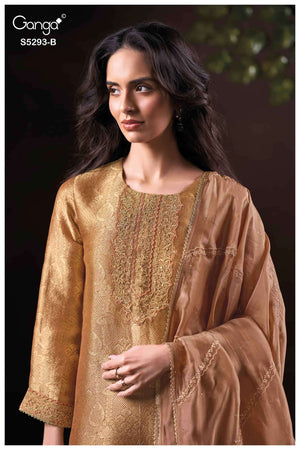 Ganga Fashion Sairya 5293 Pure Bemberg Silk Jacquard Dress Material