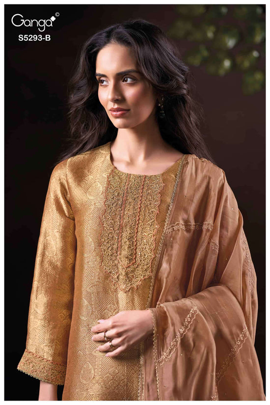 Ganga Fashion Sairya 5293 Pure Bemberg Silk Jacquard Dress Material