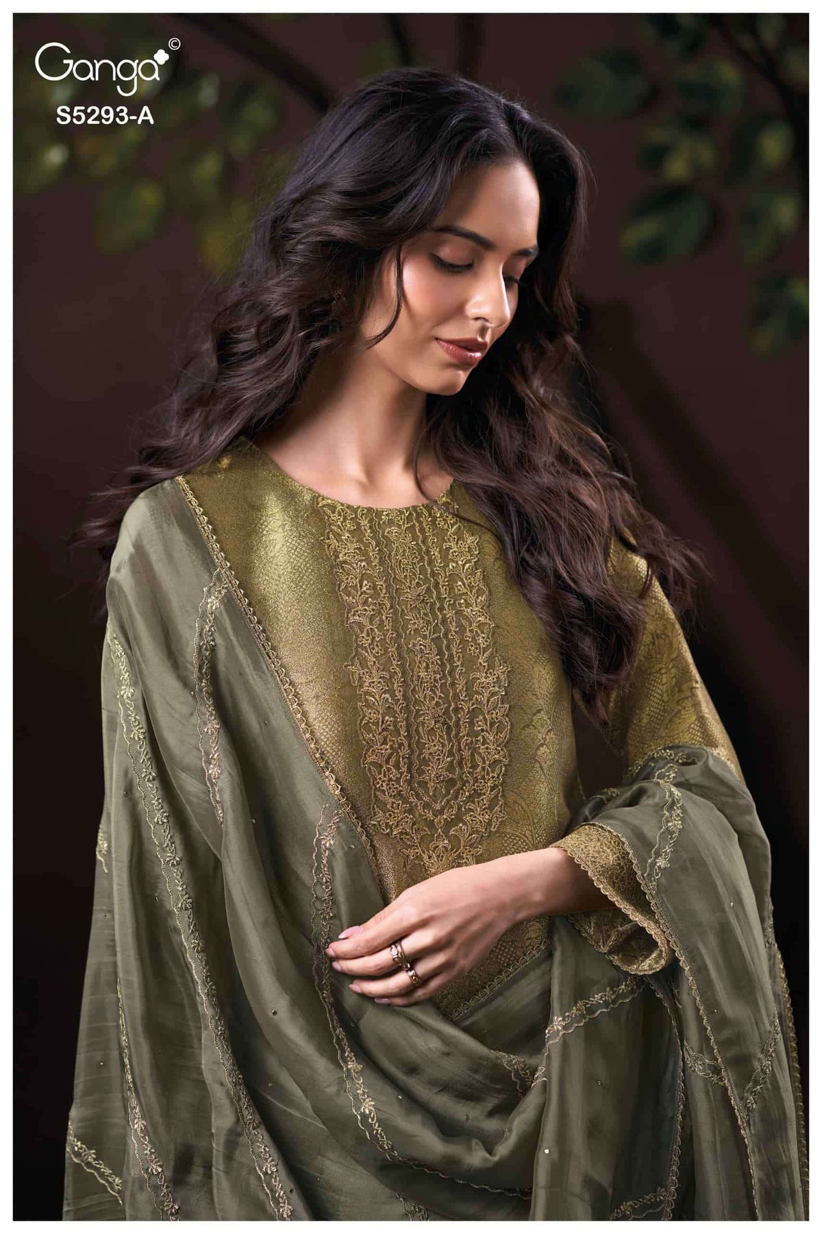 Ganga Fashion Sairya 5293 Pure Bemberg Silk Jacquard Dress Material