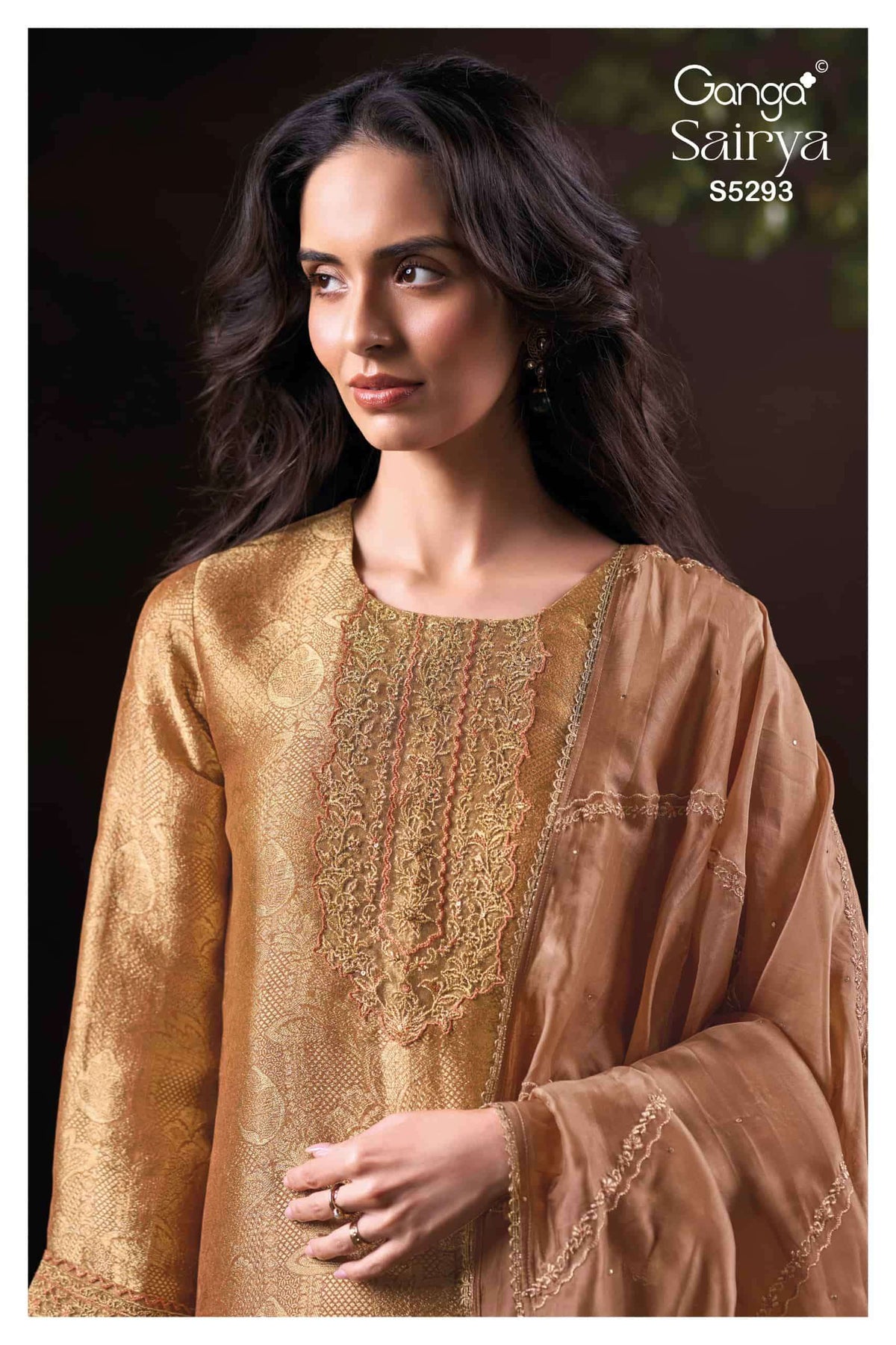 Ganga Fashion Sairya 5293 Pure Bemberg Silk Jacquard Dress Material