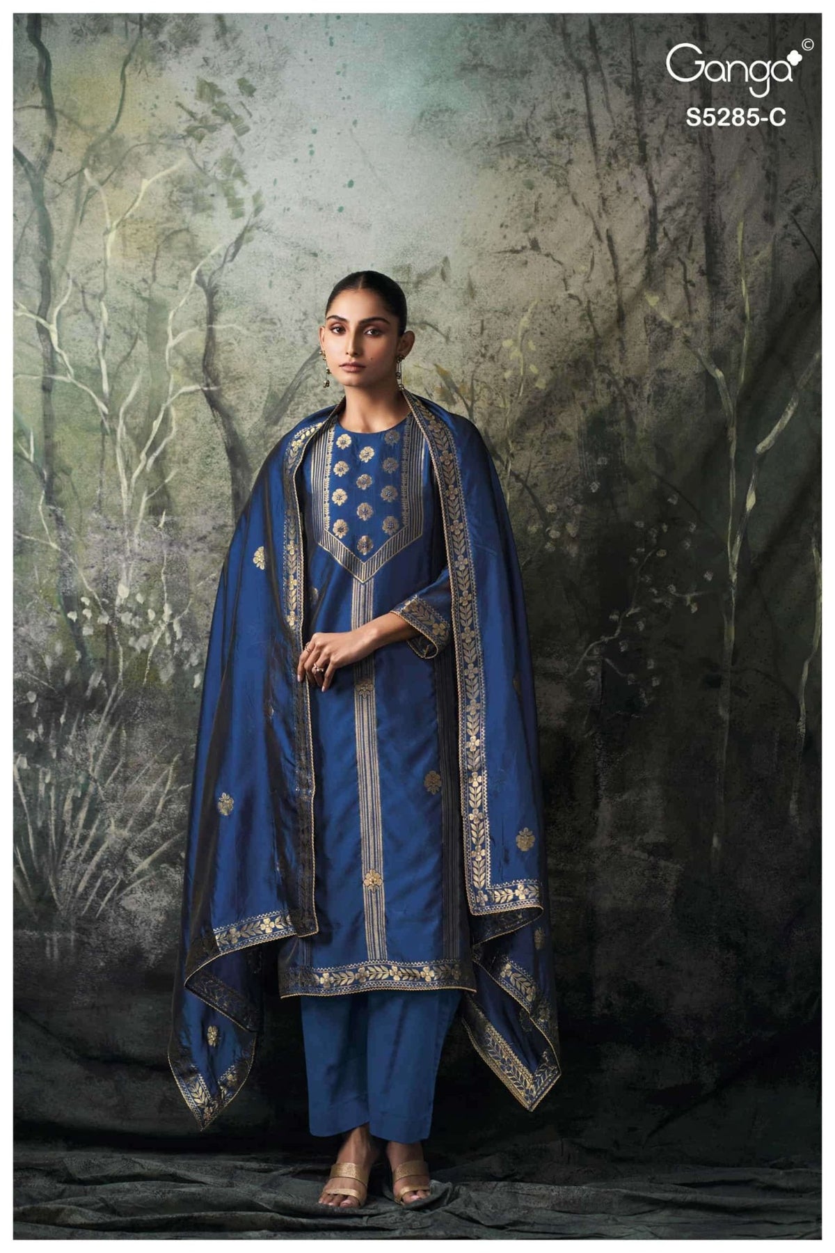 Ganga Fashion Samci 5285 Pure Viscose Silk Jacquard Dress Material - Amrah Wholesale