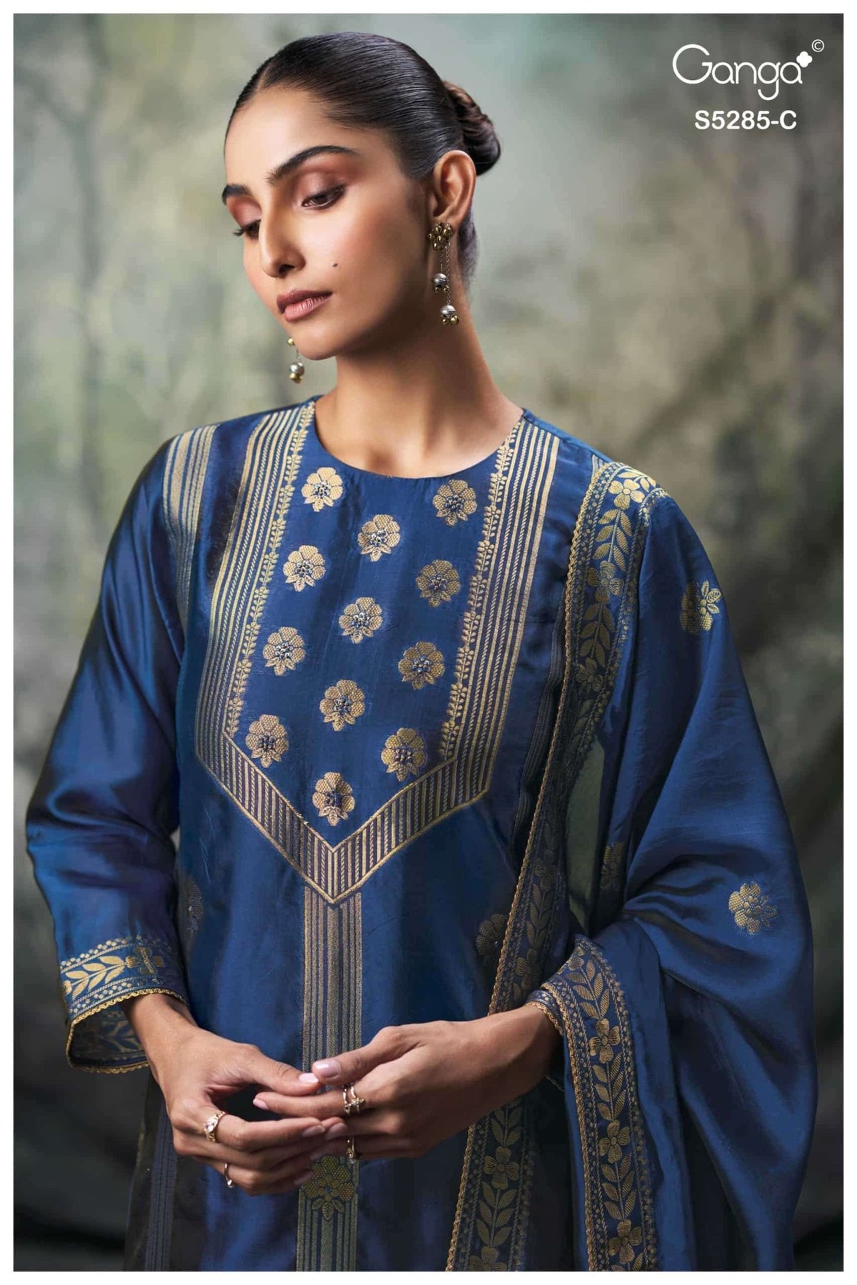 Ganga Fashion Samci 5285 Pure Viscose Silk Jacquard Dress Material - Amrah Wholesale