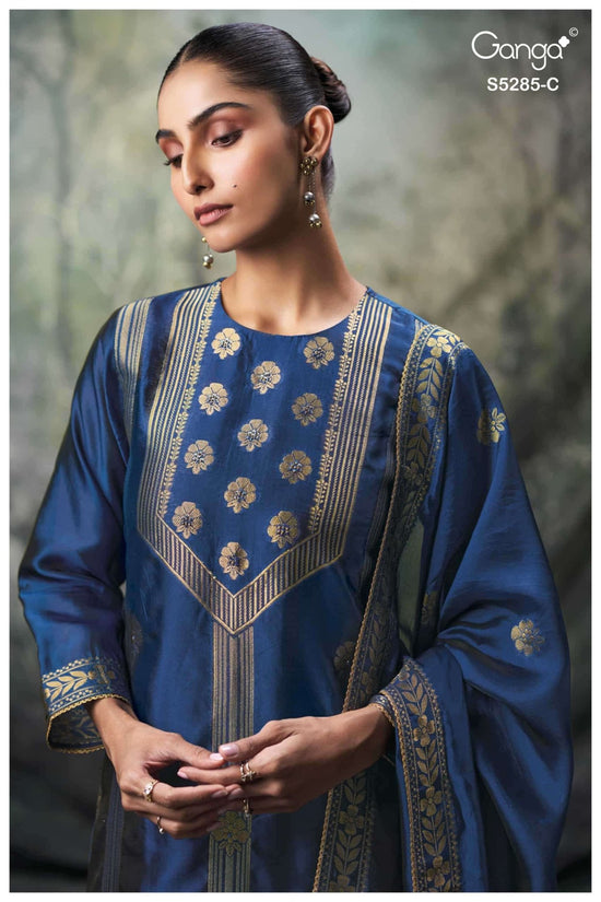 Ganga Fashion Samci 5285 Pure Viscose Silk Jacquard Dress Material - Amrah Wholesale