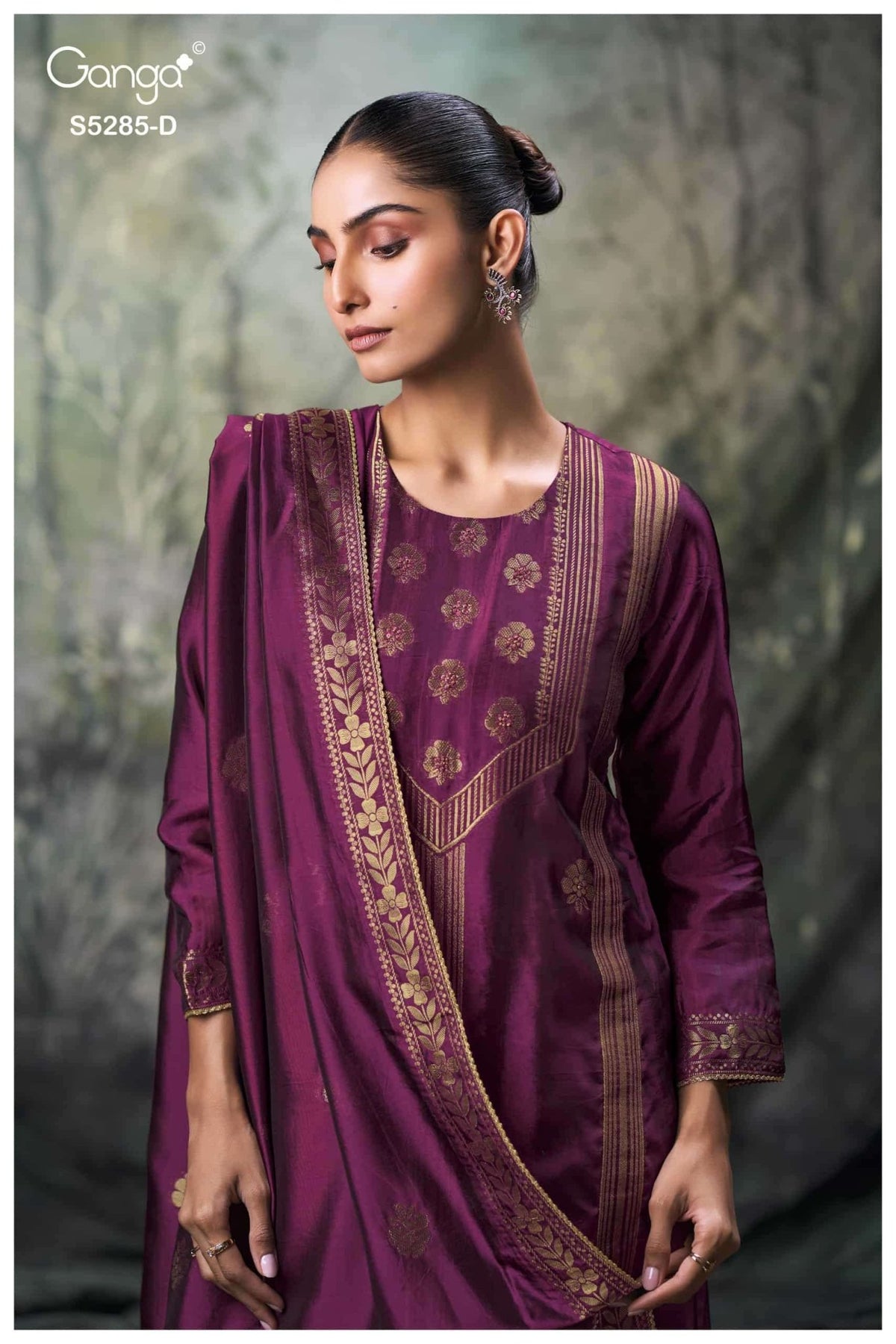 Ganga Fashion Samci 5285 Pure Viscose Silk Jacquard Dress Material - Amrah Wholesale