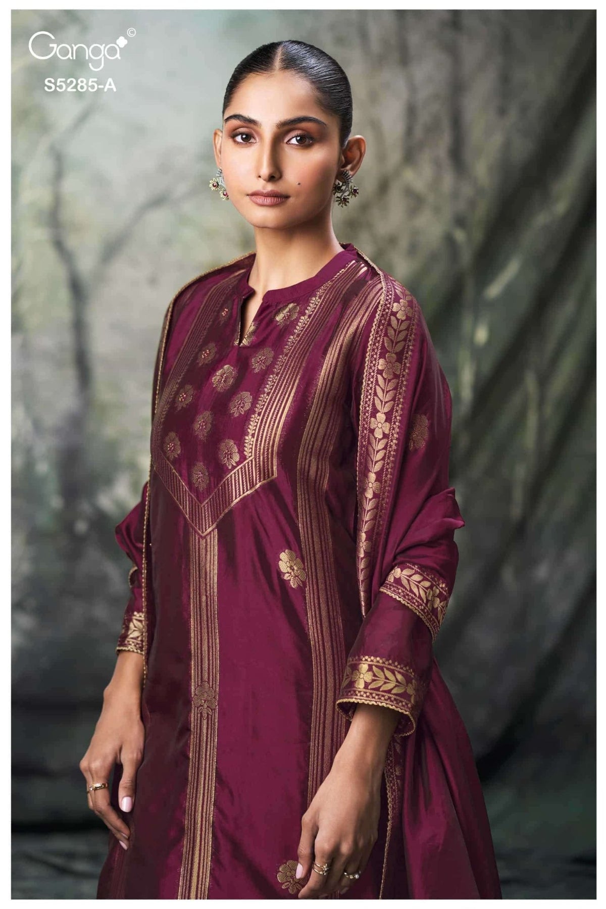 Ganga Fashion Samci 5285 Pure Viscose Silk Jacquard Dress Material - Amrah Wholesale