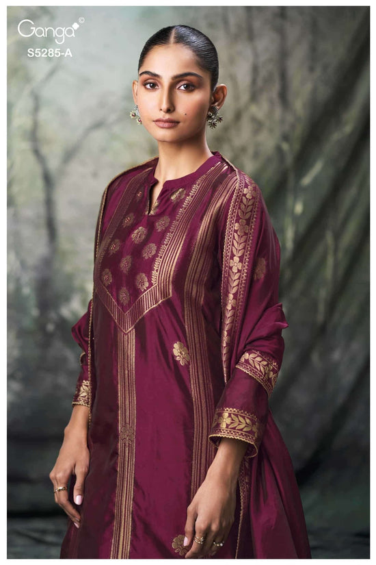 Ganga Fashion Samci 5285 Pure Viscose Silk Jacquard Dress Material - Amrah Wholesale