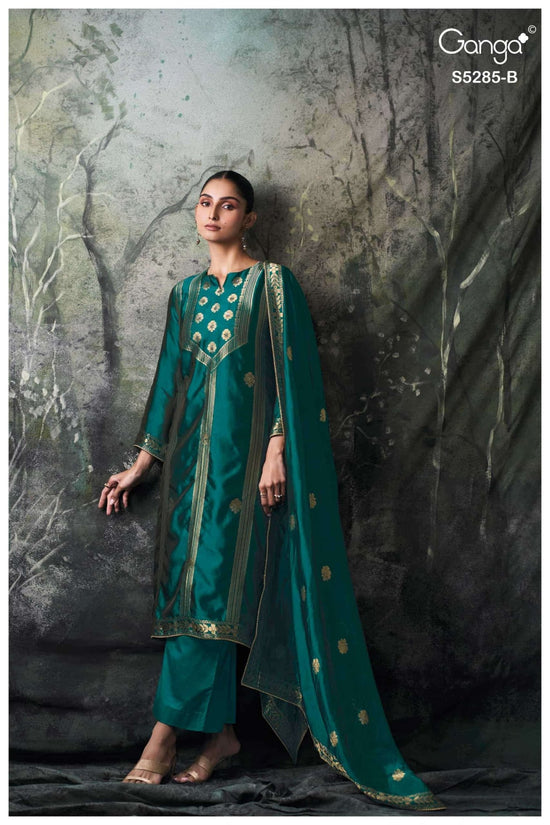 Ganga Fashion Samci 5285 Pure Viscose Silk Jacquard Dress Material - Amrah Wholesale
