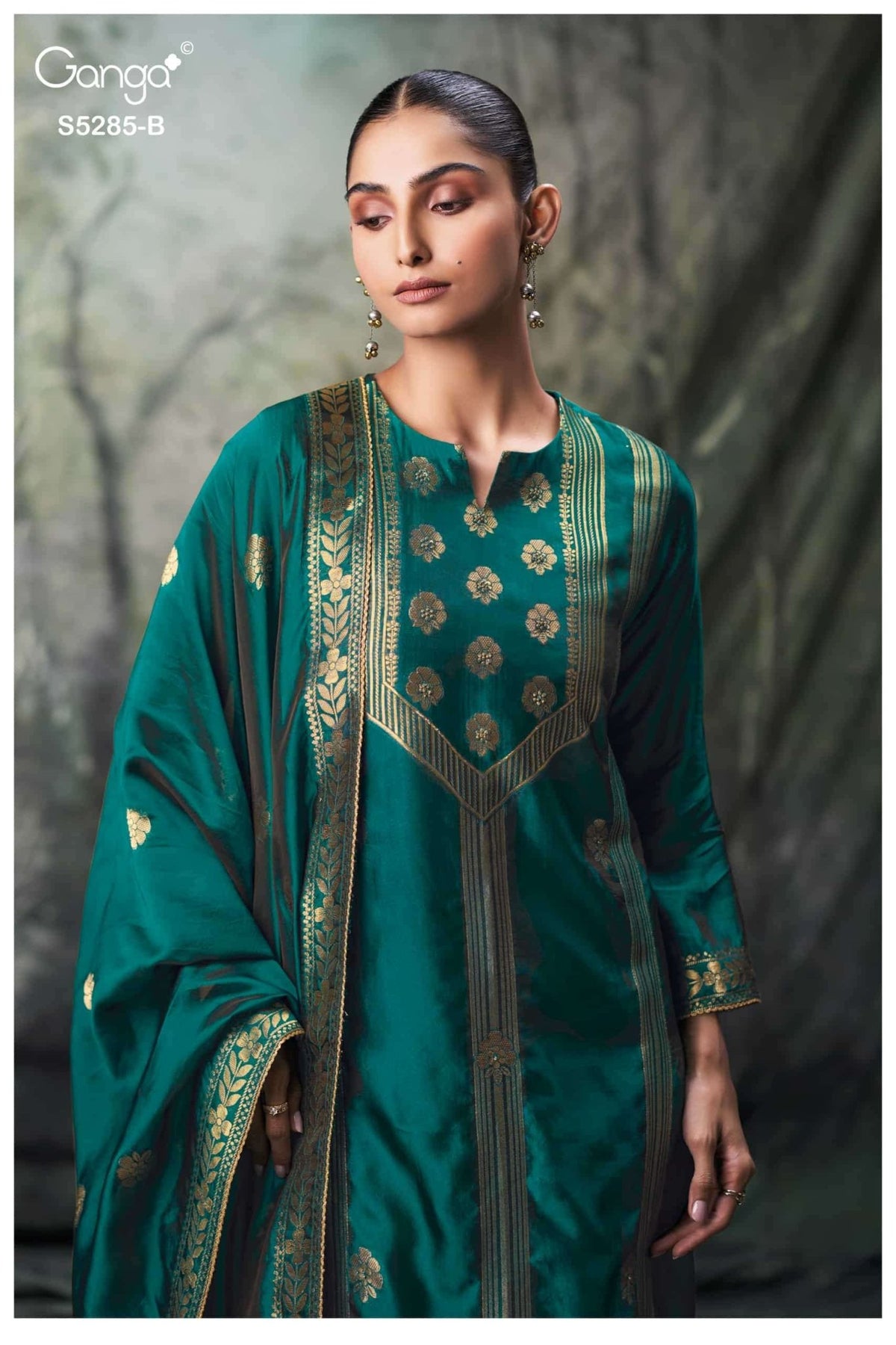 Ganga Fashion Samci 5285 Pure Viscose Silk Jacquard Dress Material - Amrah Wholesale